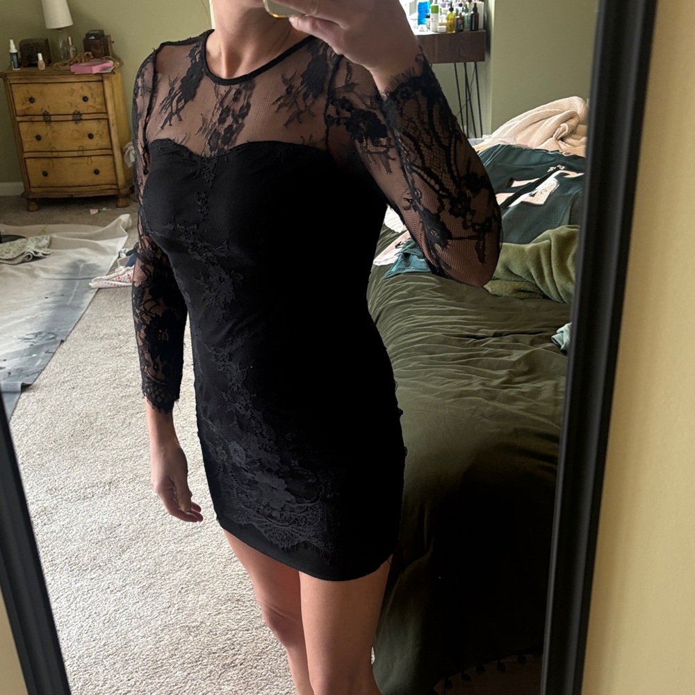 Elegant Black Lace Dress